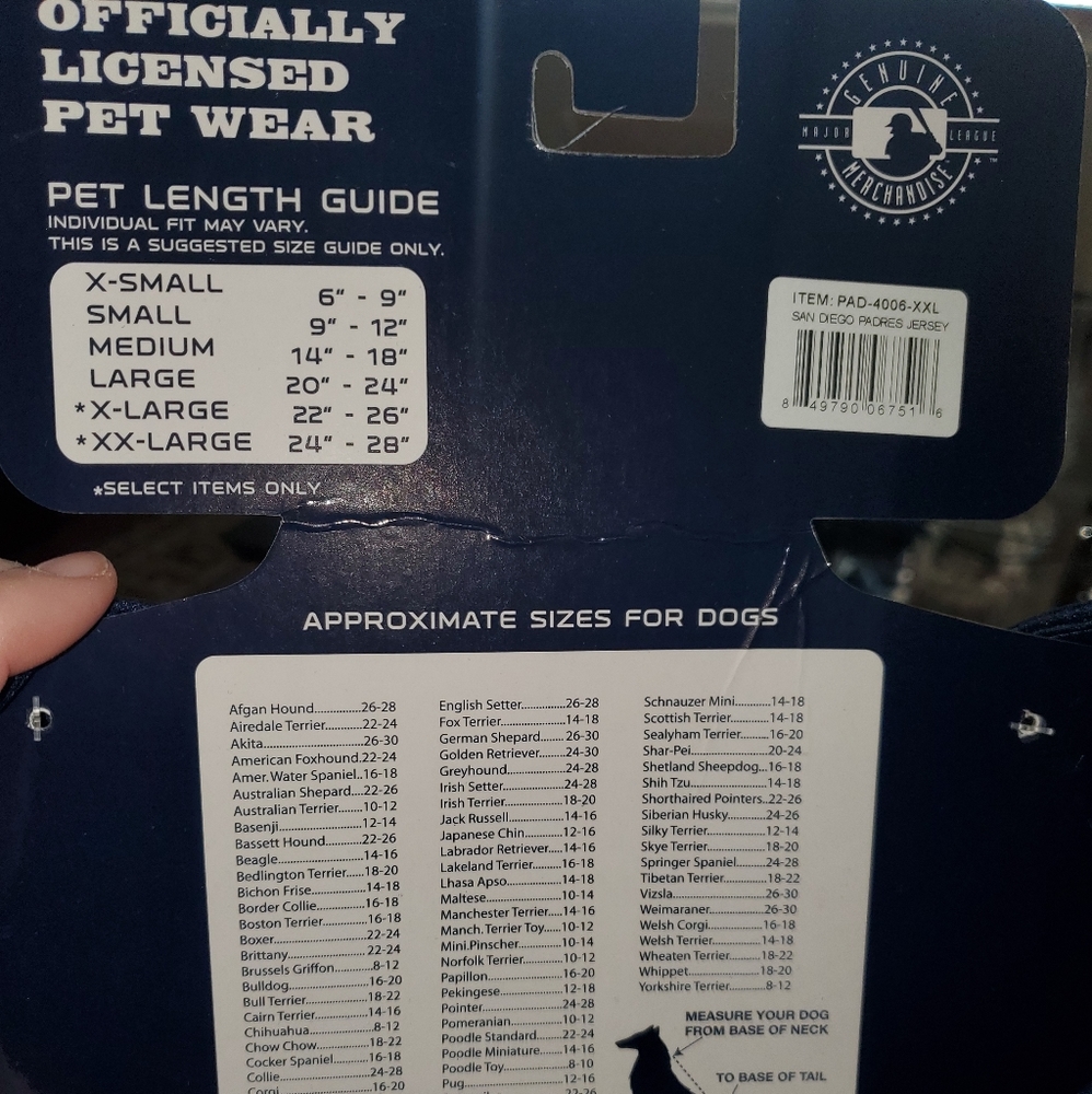 ♧ Dog MLB XXL Jersey Padres NEW - Picture 6 of 8